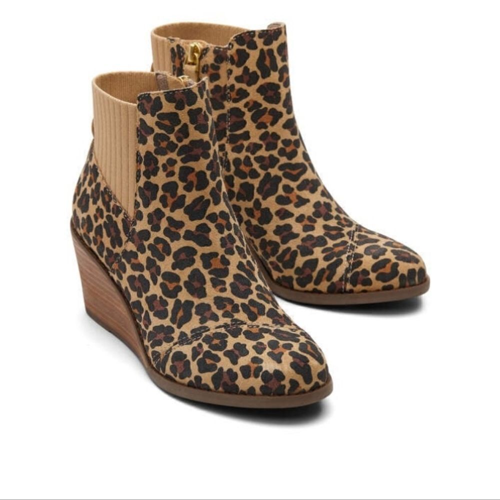 TOMs Sadie Boot leopard print size 7 NWT